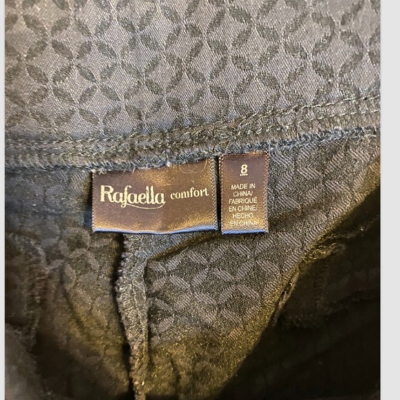 RAFAELLA Black Ladies Comfort Pants Sz 8 circle patterned work dress clothes - Picture 4 of 5